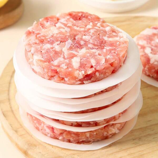 500pcs/Pack 10cm Silicone Paper Sheets - Suitable For Hamburger Patties, Hand Pies, Frozen Meat Patties Separators - Multipurpose Kitchen Essential, Reusable Silicone Baking Parchment