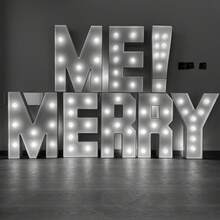 1pc 64cm/25.2in Lighted Letter KT Board Frame, A-Z Plug-In Adjustable Holder With Bracket, Suitable For Birthday Party Anniversary Wedding Proposal Party Decor - Cool White Light, Battery Not Included - White - View 3