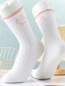 10 Pares De Calcetines Tobilleros Para Dama, Tines Juveniles Color Combinado y Diseño Cute Animado. - Multicolor - Ver 3