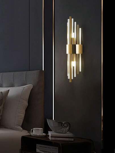 1PC/ Moderne Gold/Black Crystal Wand Lamp, Stainless Steel Base, High Quality Shine Lamp Body, Cafe, Living Room, Bedroom, Villa Home Room ative Lighting Fixture view 6