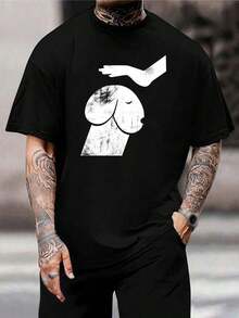 Camiseta gráfica divertida de perro para hombre, cuello redondo de algodón, camiseta divertida para amantes de perros, regalo informal de verano, camiseta de manga corta, ajuste cómodo, camiseta negra, tallas para jóvenes y adultos - Negro - Ver 1
