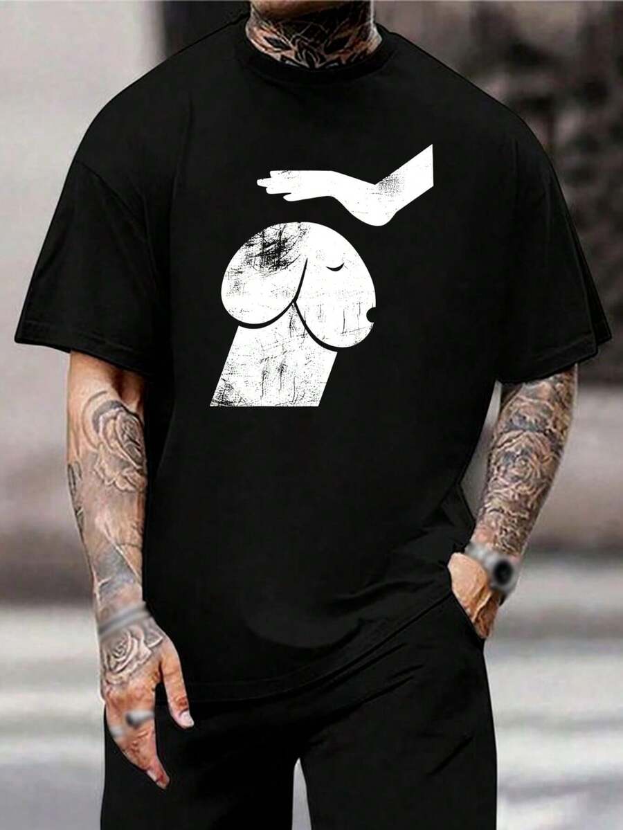 Camiseta gráfica divertida de perro para hombre, cuello redondo de algodón, camiseta divertida para amantes de perros, regalo informal de verano, camiseta de manga corta, ajuste cómodo, camiseta negra, tallas para jóvenes y adultos - Negro - Ver 1