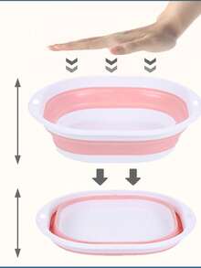1件一体式折叠盆、折叠桶、护腕、洗脸盆、脚盆、洗手盆、折叠足部按摩桶，易于清洁，轻巧可伸缩，轻松舒适，适用于家庭、宿舍和户外露营旅行。