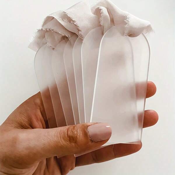 20pcs Acrylic Blank Name Tags For Wedding Venue Cards, DIY Hanging Seat Cards, Wedding Decor
