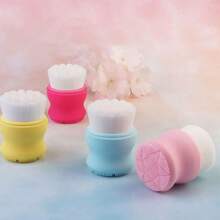 قطعة واحدة من فرشاة تنظيف الوجه من السيليكون متعددة الاستخدامات، ضروري للعناية بالبشرة، لتنظيف الوجه وتقشيره بلطف وفرك بلطف مع غسول وفرشاة تنظيف الوجه