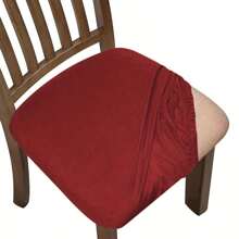 1pc Solid Color Stretch Chair Cover, Machine Washable, Easy Installation, Dining Chair Slipcover, Suitable For Home And Office Furniture Decor