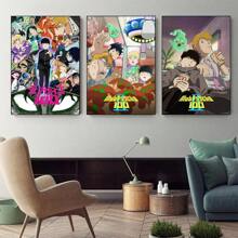 1pc/3PCS Wall Arts Posters Optional Frame Crunchyroll Mob Psycho 100 Poster - Japanese Anime Series Key Art MerchCool Wall Art Print For Bedroom Decor