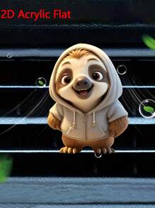 1pc 2D Flat Acrylic Cute Cartoon Sloth/Teddy Bear Car Air Vent Fragrance Diffuser, Air Freshener Clip With Fragrance Tablet, Suitable For Teacher's Day, Thanksgiving, Christmas Gifts