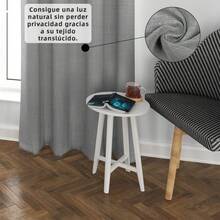 客廳窗簾亞麻效果窗簾，2 片裝半透明窗簾，現代優雅 140x260 厘米，非常適合臥室、餐廳、廚房，2 片裝銀色孔眼，白色/駝色/綠色/粉色/黑色/石頭色✅ 24/48 小時送貨至半島✅ 快速送貨 - 灰色 - 查看 3