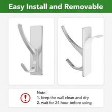 New Stick On Hooks For Hanging, Extra Sticky 6KG (Max), Coat Hook On Door For Towel Coat Hat Key, Self Adhive Hangers Wall Mounted, Sier, 6 Pack - Silver 6 Pack - 查看 6