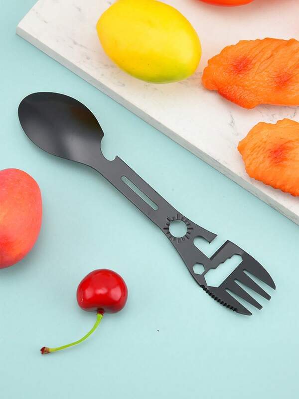 1pc Fashionable Multi-Functional Spoon, Suitable For Family Dinners And Outdoor Picnics