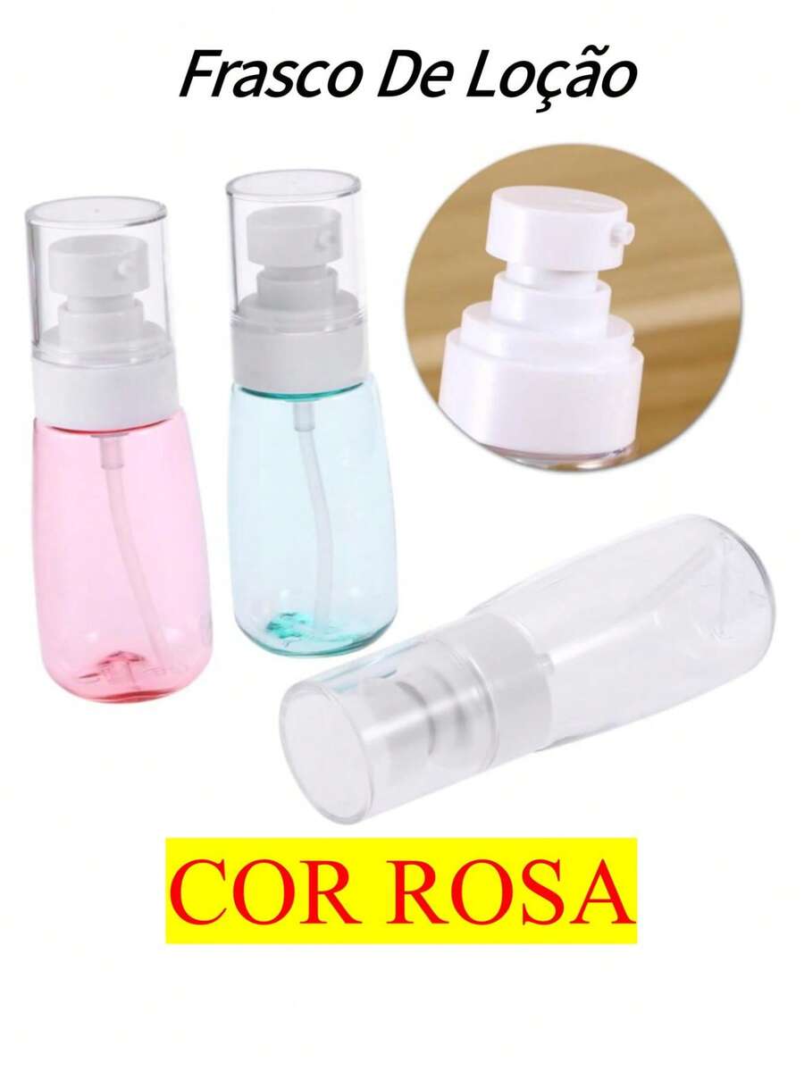 30/60/100ml Refillable Portable Travel Lotion, Foundation And Liquid Soap Dispenser Bottle Moisturizing Bottle - 粉色 - 查看 1