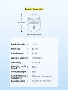 HP 新款无线耳塞，具有优质音质 5.防水等级 IPX4,4 自动配对耳塞，播放时间长达 28 小时，轻巧的无线耳机带麦克风，兼容 Android，游戏耳机和扬声器，麦克风，节日礼物情人节礼物 - 白色 - 查看 6