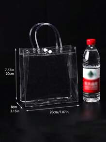 20pcs/Pack (20*20*8cm) Birthday Party Gift Bags, Transparent Reusable Waterproof Multipurpose Holiday Gift Tote Bags