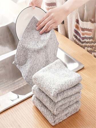 15 Pack Grey Microfiber Cleaning Cloths, Square Sponge Cloths, Bamboo Charcoal Dish Towels, Super Absorbent Towels, Reusable Kitchen Cleaning Rags For Household Cleaning, Dishwashing, Car Washing, Kitchen Tools And Cleaning Supplies, Kitchen, Bathroom, Home, Household Supplies