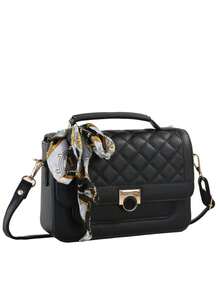 Women's Crossbody Bag With Scarf Chest Spacious Medium Structured Women's Bag With Strap - 隨機顏色 - 查看 3