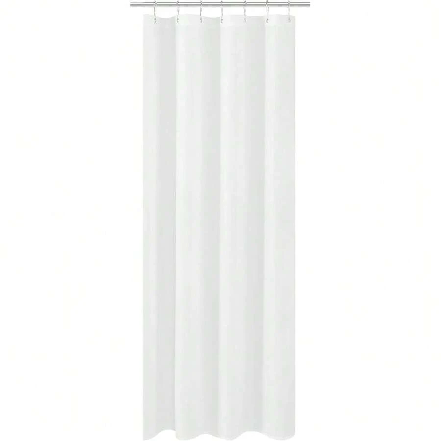 New N&Y HOME Small Fabric Shower Curtain Liner For Long Stall Size 36 X 78 Inches,Hotel Quality, Washable, White Narrow Bathroom Curtains With Grommets, 36x78 - 白色 36 英吋寬 x 78 英吋長(1 包) - 查看 1