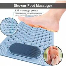 Anti-Slip Bathroom Mat With Brush For Shower, Non-Slip Toilet Mat