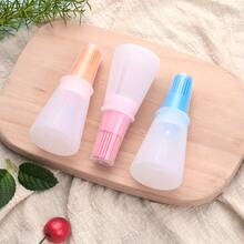 1pc Portable Silicone Oil Bottle With Brush, Grill Oil Brush, Kitchen Oil Bottle, Outdoor Baking And Barbecue Brush, Silicone Oil Brush With Dust Cover, Coating Tool For Outdoor Barbecue Picnic, Suitable For Home Kitchen, Convenient Oil Bottle With Brush, Heat Resistant, Essential Kitchen Accessory, Oil Bottle, Summer - Multicolor - View 7