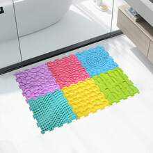 Washable Silicone Bath Mat, Non-Slip - Perfect For Shower Room And Bathroom Accessories, Bathroom Decorations, Kitchen Area Pad, Bedroom, Bathroom Accessories, Silicone Bedroom Floor Mat, Living Room, Dormitory - Multicolor - View 3