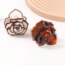 玫瑰花发夹，公主风格发饰，发爪夹，优雅后脑勺发饰时尚发饰 - 彩色 - 查看 4