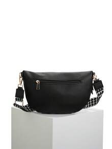 DareSee Fashion Chest Bag With Wide Strap, Large Capacity Shoulder & Crossbody Bag, Minimalist Dumpling Bag For Commuting, Western Purse For Women, Bohemia Style Bag For Women Music Fest Y2KFest Back To School Autumn Winter Gifts - Black - View 10