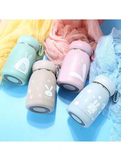 10.8盎司/320毫升可爱卡通男女通用小巧创意大肚杯，优质双层不锈钢保温水瓶，情侣礼物，夏季开学便携运动水杯