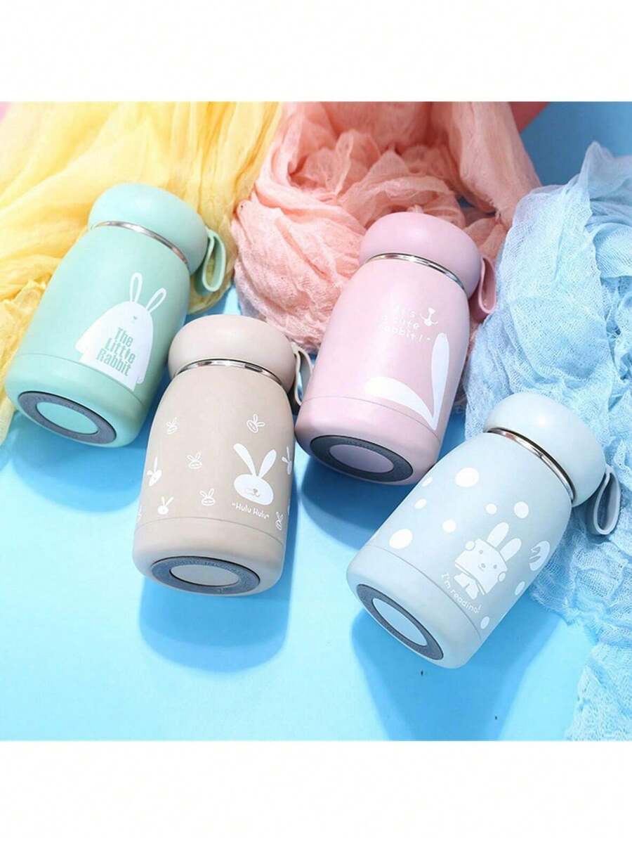 10.8oz/320ml Cute Cartoon Unisex Compact Creative Large Belly Cup, High-Quality Double-Layer Stainless Steel Insulated Water Bottle, Couples Gift, Portable Sports Water Cup For Summer Back To School - Multicolor - View 1