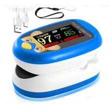 Oximetro Saturometro Pulsometro Pediátrico Para Adultos Monitor De Frecuencia Cardíaca, Oxímetro De Pulso Para El Hogar De Tipo Clip De Dedo Para La Detección De Oxígeno En La Sangre Y La Frecuencia Cardíaca - Azul - Ver 2