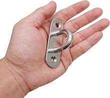 4 Pcs 3.1 Inch 304 Stainless Steel Ceiling Hooks Pad Eyes Plate Marine Hardware Hooks With Screws - Rectangle Eye Plate (set Of 8) - View 4