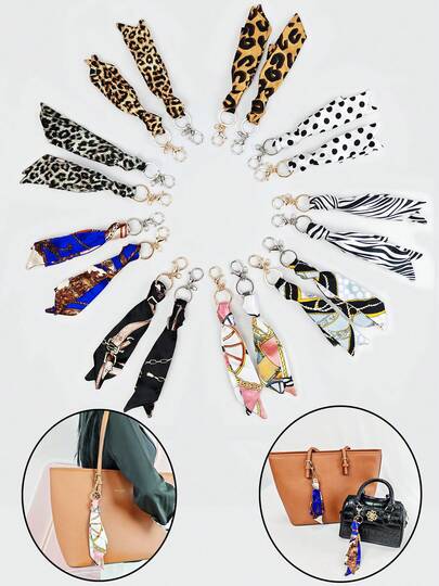 Kadın Çanta Kolye Aksesuarı İpek Eşarp Moda İpek Eşarp Çanta Charm Bayan Anahtarlık