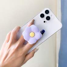 Flower Phone Stand | Waterproof PVC|, Multiple Color Flower Designs, Retractable Ring Stand With Makeup Mirror |, Multiple Cream Colors, A Phone Stand That Combines Fashion And Practicality Compatible With IPhone, Android Phone, Gift For Birthday, Family, Friends Push-Pull Phone Grip, Phone Holder, Phone Accessories - Multicolor - View 3