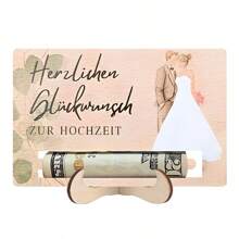 3styles Wedding Blessing Gifts, German Wooden Money Holder Cash Gift Packaging, Wedding Decoration Ornaments Newlyweds Wedding Souvenirs, Home Decoration Room Desktop Ornaments, Love Decorations