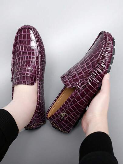 [金属莫卡辛乐福鞋] 男士金属装饰莫卡辛乐福鞋，舒适防滑一脚蹬鞋，男鞋，春夏季