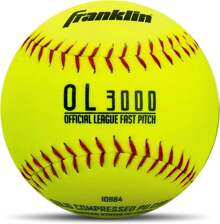Franklin Sports Official Game Softballs - OL3000 Fastpitch 12&#34; Inch Yellow Softballs - Official Size + Weight Tournament Balls For Practice + Games - 1 Softball