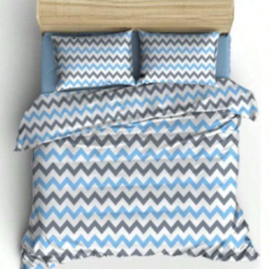 土耳其制造 单人尺寸羽绒被套装 160x220 厘米 | 含床笠 | 70% 棉 30% 涤纶 - 藍色 - 查看 1