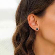 4 对防过敏立方氧化锆耳钉，男女皆宜，3A 6 毫米螺丝后手术钢耳环，敏感耳朵珠宝礼物（母亲节、周年纪念、派对）