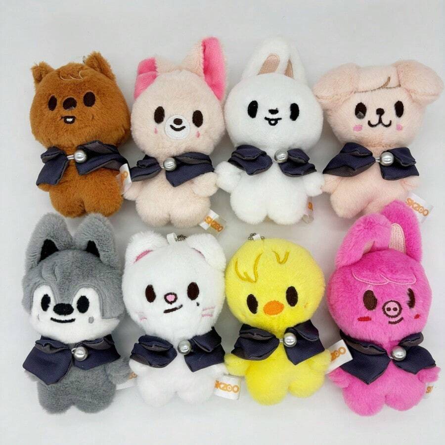 OUZEY Skz KPOP Stray STAY 10CM卡通黄鸡灰太狼魔法学院毛绒玩具钥匙扣挂件配饰STAY粉丝礼物