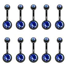 1/7/10pcs Stainless Steel 14G Low-Allergy Navel Rings, Unisex Body Piercing Jewelry
