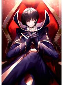 日本流行斗士动漫 Code Geass 经典人物海报帆布画和印刷墙壁艺术画可用于房间家居装饰（可选画框） - 彩色 - 查看 83