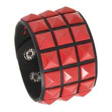 1pc Stylish Punk Multicolor Square Rivet Bracelet, Unisex Street Style Nightclub Halloween Accessory, Simple Leather Design To Showcase Personal Unique Character And Personalized - Multicolor - View 17