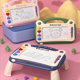 1pc Magnetic Drawing Board For Kids, One-Click Erase Doodle Pad, Reusable Writing Tablet, Early Learning Painting & Writing Board For 1-6 Year Old Boys & Girls, Travel Friendly, Birthday Gift