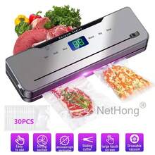NetHong Automatic Vacuum Sealer Sealing Machine Dry Moist Built-In Cutter + 30 Food Bags - Silver - View 6