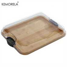 KEMORELA Large Charcuterie Plate With Lid, Easy To Carry Outdoor Clean Charcuterie Box, Cheese Board With Clapboard, Bachelor Party, Wedding Favor, Holiday, Christmas, Thanksgiving Wedding Favor (Round, Square)