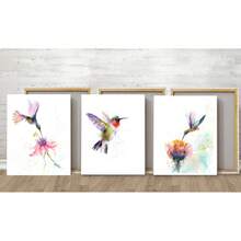 3pcs Hummingbird, Flower, Wooden Frame Canvas Print Decorative Painting, Bird Poster, Light Color Series Decorative Painting, Form Decorative Painting, Interior Home Wall Decoration Art Painting Hanging Picture Mural, Interior Home Wall Decoration Art, Art Wall Decor Art For Bedroom Living Room Home Decoration Framed/Unframed - Multicolor - View 17