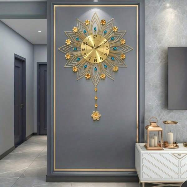 Relógio de parede estilo europeu de luxo leve, relógio estiloso para sala de estar, relógio de parede criativo, decoração ideal para casa - presente perfeito para inauguração de casa, relógio de parede para decoração de quarto, decoração de dormitório, volta às aulas, decoração escolar, surpresa escolar