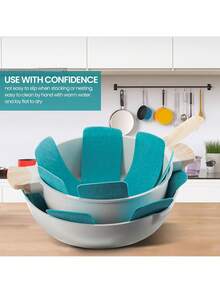 6pcs/Set Pot & Pan Trivet Mats, 3 Different Sizes, Pot Separator, Stacking Pans Protector, Pot Divider Pads For Protecting And Separating Pots And Pans, Great Mother's Day Gift For Mom