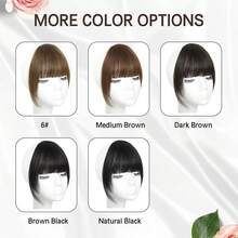 Clip In Bangs Real Human Hair Bangs Hair Clip Fringe With Temples Hairpieces For Women Natural Looking Hair Extension For Daily Wear (Wispy Bangs, Dark Brown) - 棕色 - 查看 6
