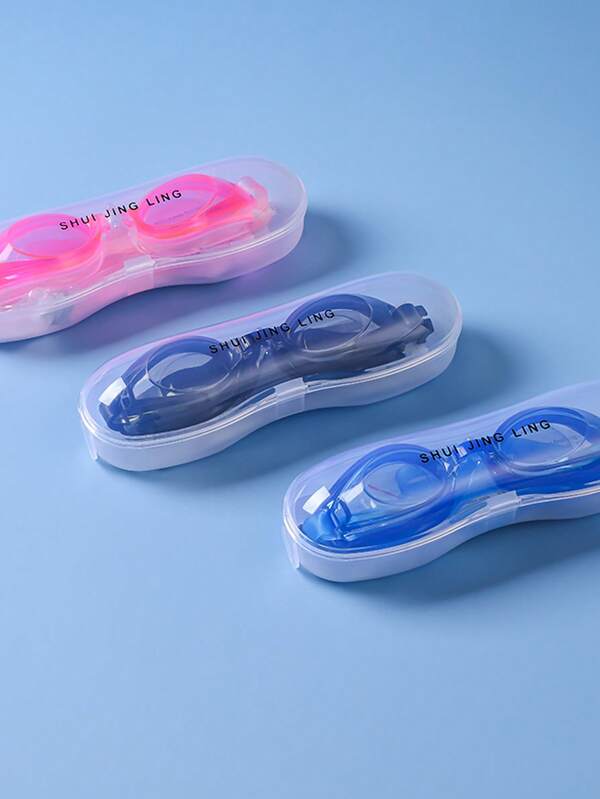 Clear Vision Swim Goggles With Ear Plugs, Non-Prescription Swimming Goggles, Waterproof, Anti-Fog, Fashion, Unisex For Adults & Kids