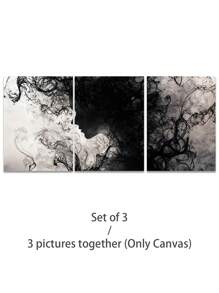 3Pcs/Set, Optional Frame, High Quality Print Painting, Modern Style, Black And White, Abstract, Portrait, Texture, Wall Art Poster, Home Decoration, Suitable For Living Room, Sofa, Bed, Hallway, Bedroom, Bathroom, Office, Perfect Art Gift ,Wall Art With Frame